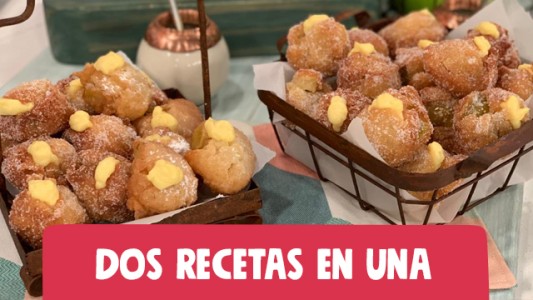 Buñuelos de manzana con crema pastelera