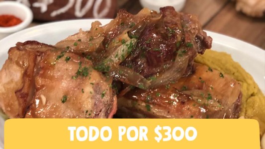 Increíble pechito de cerdo con puré de batatas