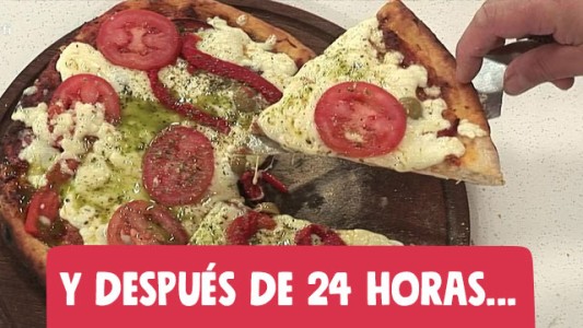 Pizza de jamón, tomate y morrones con la masa perfecta