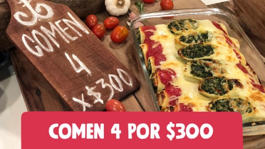 Canelones de ricota y verdura