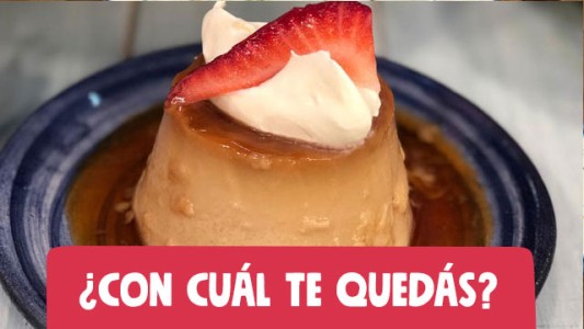 Flan clásico y de dulce de leche