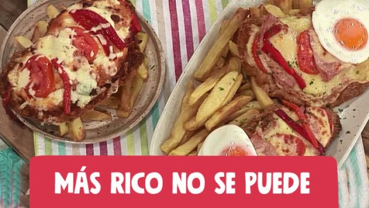 Milanesa a la napolitana a caballo con fritas