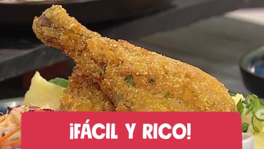 Tremendo pollo frito con puré