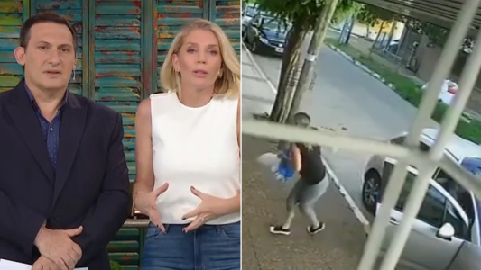 Defendió a su mamá a patadas