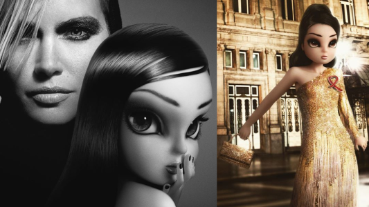 Noonoouri, la influencer virtual llegó a la Argentina y posó con Valeria Mazza