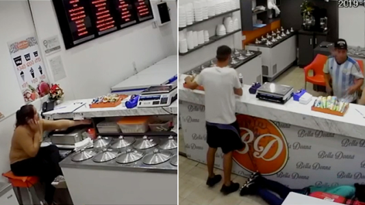 Violento robo en una heladería
