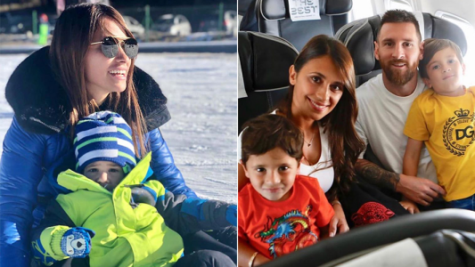 Las vacaciones de Antonela Roccuzzo y sus hijos en la nieve