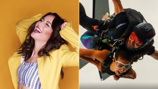 El increíble video de Flor Vigna tirándose en paracaídas