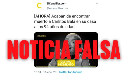 Dieron por muerto a Carlitos Balá en Twitter