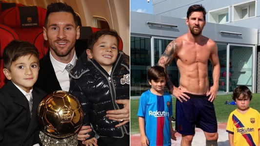 El tierno video de Messi jugando al fútbol con sus hijos