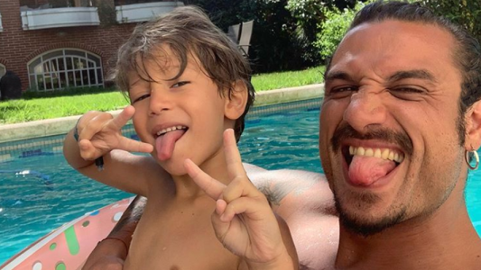 Daniel Osvaldo picante con su hijo Momo