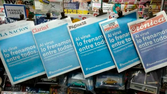 Todos los diarios de Argentina se unieron por el coronavirus