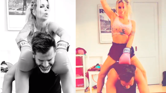 El entrenamiento de Flor Peña y su pareja en cuarentena