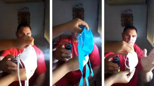 Un bombero demuestra por qué no hay que usar barbijos caseros