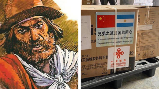 Las donaciones de China llegaron con frases del Martín Fierro