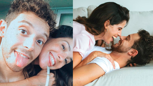 La divertida cuarentena de Cande Molfese y Ruggero Pasquarelli