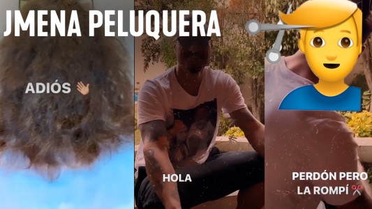 Jimena Barón le cortó el pelo a Daniel Osvaldo