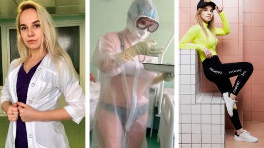 La enfermera rusa que atendió en ropa interior ahora es modelo