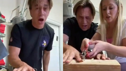 Fingió que se había clavado un clavo en la mano y así reaccionó su novia