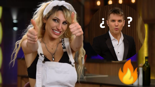 El sensual outfit que eligió Vicky Xipolitakis para cocinar y que llamó la atención de Santiago Del Moro