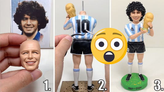 Una figura de arcilla de Diego Maradona se volvió viral