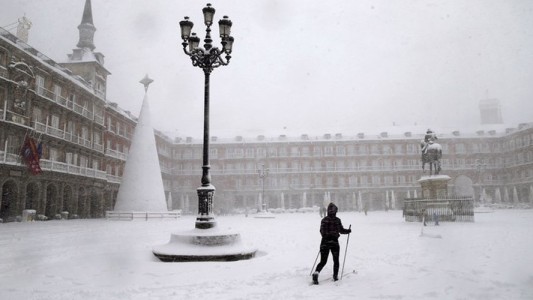 Madrid quedó aislada por las fuertes nevadas