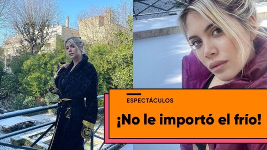 ¡Desde París, Wanda Nara posó en traje de baño con seis grados bajo cero!