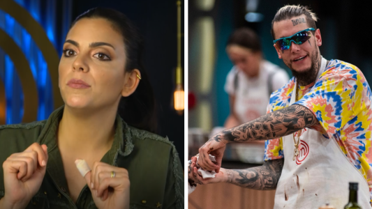 Duelo en la cocina: Belu Lucius imitó a Alex Caniggia