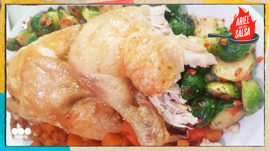 Receta de Pollo roti al horno con papas