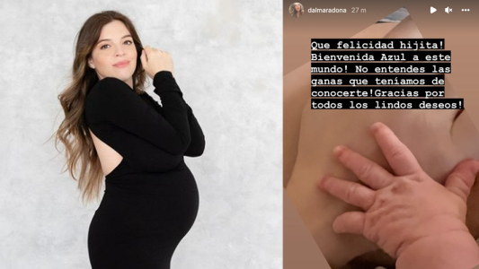 Nació Azul, la hija de Dalma Maradona