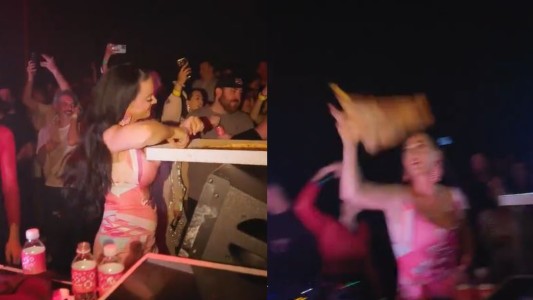 Katy Perry le lanzó porciones de pizza a sus fanáticos