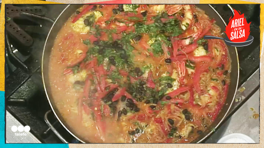 Receta de Moqueca de abadejo y langostinos