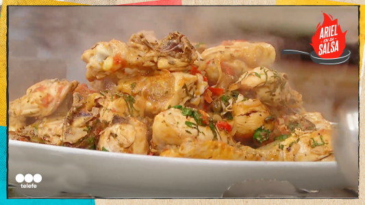 Receta de pollo a la italiana con polenta verde cremosa