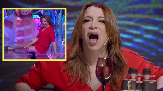 Lizy Tagliani terminó en el piso con una vuelta mortal