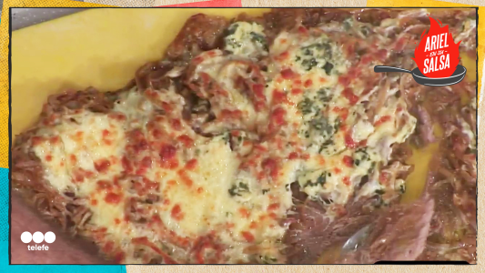 Matambre tiernizado a la fugazzeta