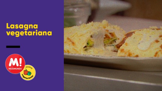 Lasagna de verduras con bechamel gratinada