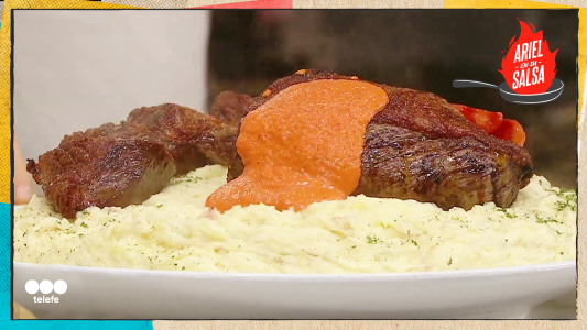 Receta de Picaña rellena con croutones y pasta de tapenade con manteca