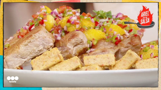 Receta de Asado de cerdo con salsa criolla de durazno