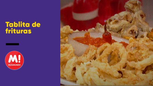 Picada de rabas, papas y alcauciles fritos