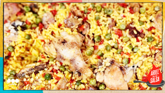 Receta de Paella de pollo y espárragos