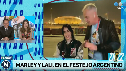 Lali y Marley festejaron el triunfo de Argentina vs. Croacia y ganaron el premio a la mejor hinchada de la semifinal