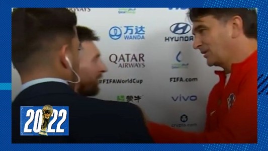 Lionel Messi y el saludo con Zlatko Dalic, el DT de Croacia