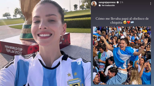 La China Suárez celebró la victoria de Argentina en las calles de México