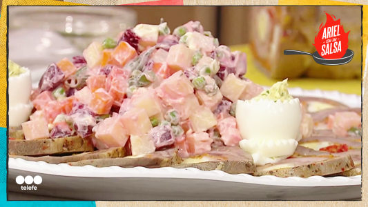 Receta de matambre arrollado frío con ensalada rusa