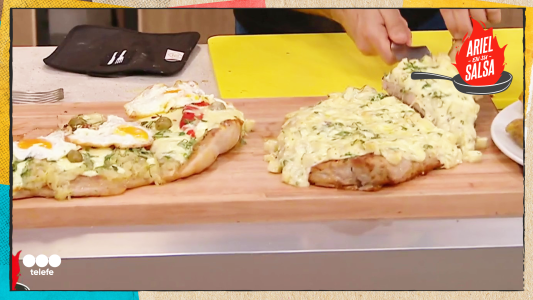 Receta de Matambritos de cerdo a la plancha y tarta de hongos con panceta ahumada