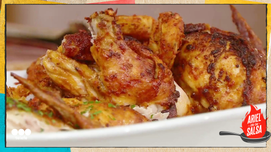 Receta de Pollo rana con condimentos secos americanos y barbacoa