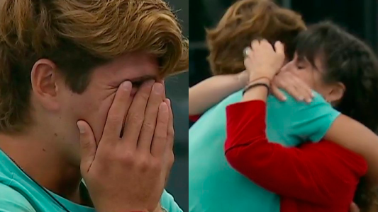 emoción llanto Marcos reencontrarse Valentina hermana