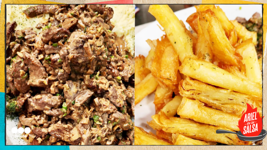 Receta de Lomo al champignon con papas hojaldradas