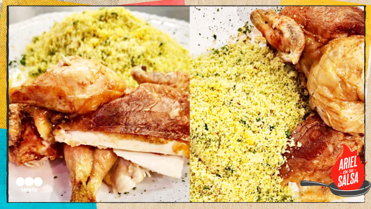 Receta de Pollo asado y cous cous con vegetales