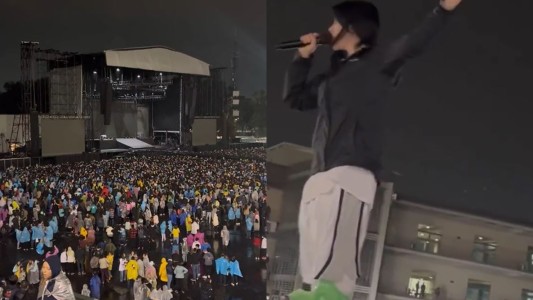 Debido a un fuerte temporal, Billie Eilish suspendió un show pero regaló a sus fanáticos un acústico bajo la lluvia